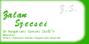 zalan szecsei business card